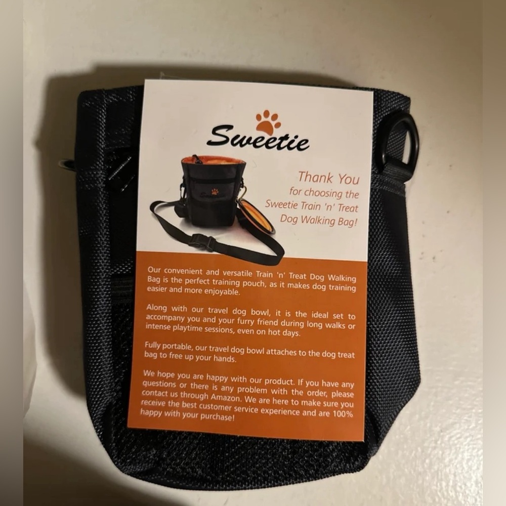 Sweetie Train ‘n’ Treat Dog Walking Bag treat pouch with travel bowl